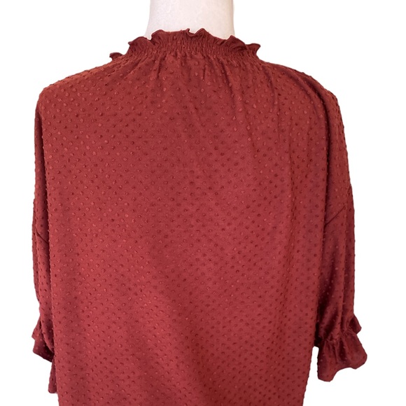 Madewell Texture & Thread Clip Dot Ruffle Top - L - Picture 9 of 15